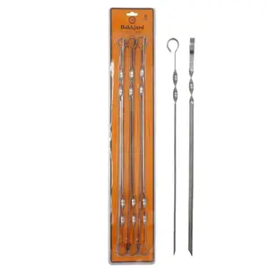 BÄKKJARD V-Shaped Stainless Steel Grill Skewers, 60 cm, 1.4 mm, 6 Pieces