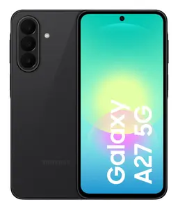 Samsung Galaxy A27 5G viedtālrunis ar 6.7 collu displeju, Snapdragon 6 Gen 3 procesoru, 8 GB RAM, 256 GB atmiņu, 50 MP trīskāršo kameru un Android 16, melns