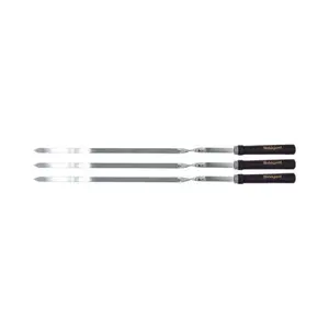 BÄKKJARD Grill Skewer Set, 3 Pieces, 50 cm, Stainless Steel with Wooden Handles