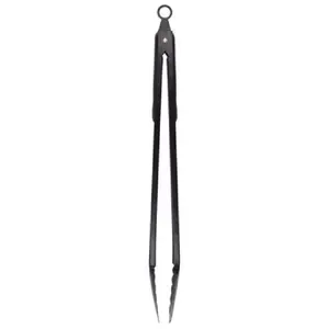 BÄKKJARD Grill Tongs 45 cm, Stainless Steel with Plastic Handle, Black