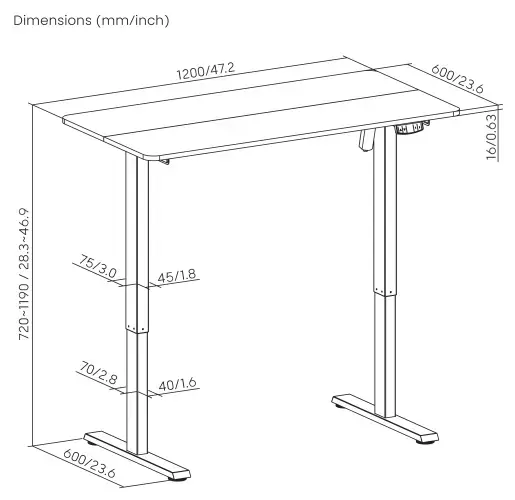 Up Up Frigg Adjustable Height Table - Black Photo 10