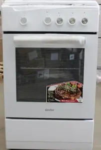 SALE OUT. Simfer 4401SGRBB.1 Cooker, Gas hob, Gas oven, Width 50 cm, Mechanical control, White | Simfer Cooker | 4401SGRBB.1 | Hob type Gas | Oven type Gas | White | Width 50 cm | DAMAGED PACKAGING AND ITEM. DENTED BOTTOM ON THE RIGHT SIDE