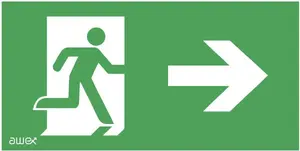 AWEX PS25 Emergency Exit Sign Man in Door Right Arrow