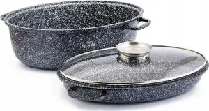 Klausberg ZL-1112 Roasting Pan with Marble Coating 8.0L 38cm 3-Piece Set