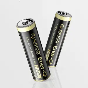 Orico Ener-G EG5C AA Rechargeable Lithium Battery 1.5V 2100mWh with USB-C Charging Cable, 2-Pack