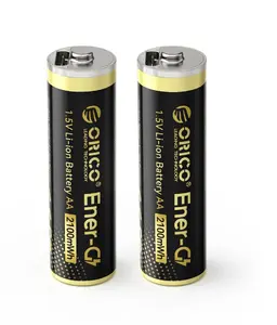 Orico Ener-G EG5C AA Lithium Rechargeable Battery 1.5V 2100mWh with USB-C Charging Port, 2-Pack