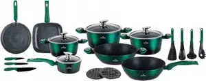 Zilner Emerald Noir ZL-8542 21-Piece Marble Coated Cookware Set