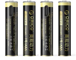 ORICO Ener-G EG7C AAA Rechargeable Lithium Battery 1.5V 500mWh with USB-C Charging Cable, 4-Pack