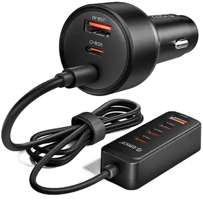 ORICO ChargeClip Car Charger 108W with 2x USB-A and 4x USB-C Ports, Black