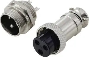 Tru Components GX16 Series Round Plug Connector, 3-Pin, 2 Pieces
