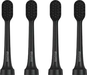 4Swiss ST216 Electrosonic Care+ Sonic Toothbrush Replacement Heads, 4-Pack, Black