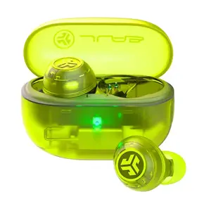 JLab Go Pop ANC bezvadu ieaušamās austiņas, Bluetooth, tirkīzzila un caurspīdīga