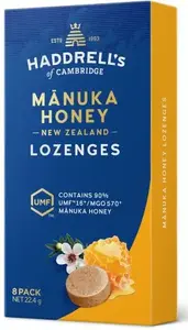 Haddrell's of Cambridge Manuka medus sūkājamās tabletes MGO 570+ UMF 16+ 22 g