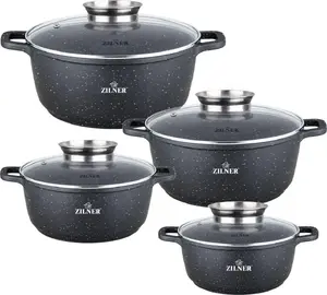 Zilner ZL-7320 4-Piece Marble Coating Cookware Set 16/20/22/26 cm