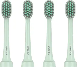 4Swiss ST216 Electrosonic Care+ Sonic Toothbrush Replacement Heads, 4-Pack, Mint