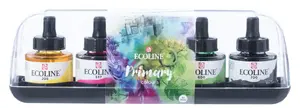 Talens Ecoline Watercolor Paint Set, 5 x 30 ml, Liquid Transparent Colors