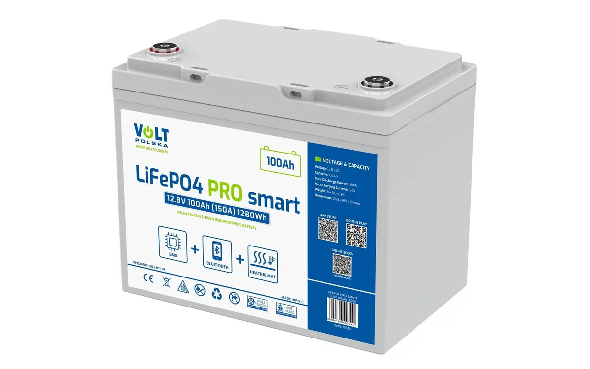 Аккумулятор Volt Polska PRO SMART LiFePO4 12,8В 100Ач Photo 2