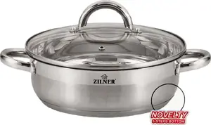 Кастрюля Zilner ZL-7404 из нержавеющей стали низкая 4.5 л 26 см