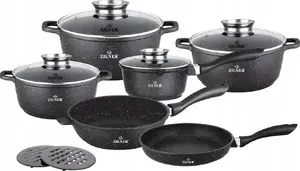 Zilner ZL 8528 Marble Coated Cookware Set, 15-Piece