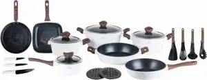 Zilner White Lilly ZL-8543 21-Piece Marble Coated Cookware Set
