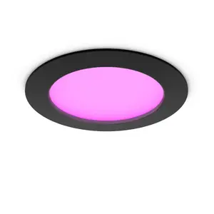 Philips Hue White and Colour Ambiance Slim Downlight LED Smart Light, 14W, Bluetooth and Zigbee, Black