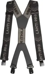 Lahti Pro L9020500 Adjustable Work Trouser Suspenders, Black and Grey, Universal Size