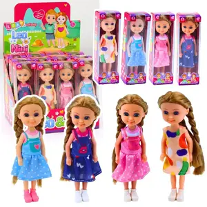 LeanToys Mini Laleczka Z Długimi Włosami W Sukience 15cm Mix LEAN TOYS