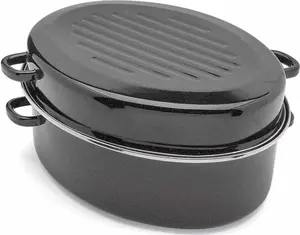 Tadar Enamelled Roasting Pan with Grill Lid 42cm TD-2087