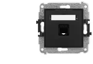 Karlik ICON Single Computer Socket Mechanism 1xRJ45 Cat. 5e 8-pin Matte Black