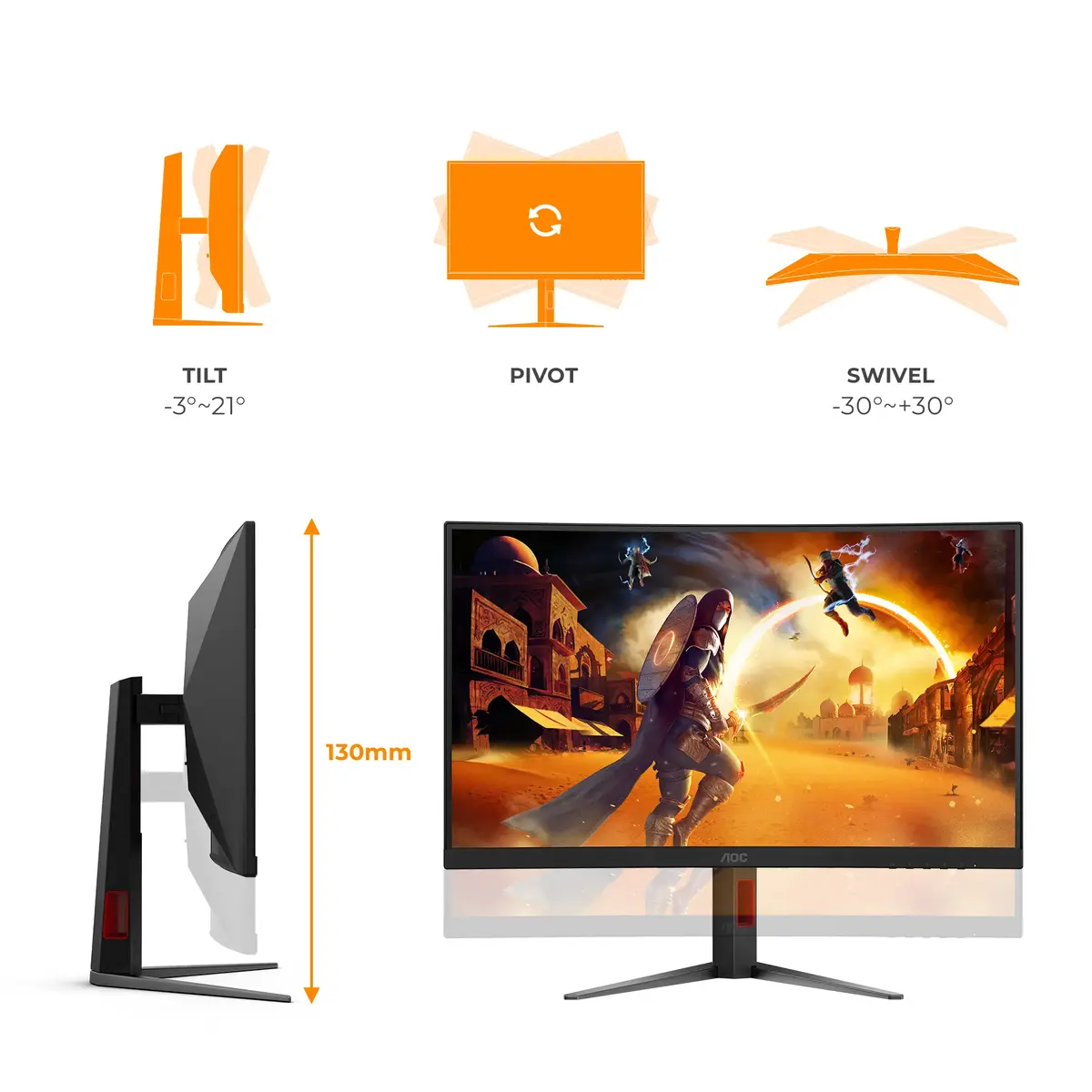Изогнутый игровой монитор AOC G4 C27G4Z2 27 дюймов Photo 3