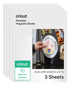 Cricut 2012792 Printable Magnetic Sheets, White, A4