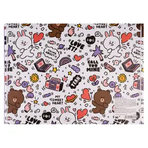 Aplokšņu soma YES Line Friends A4 ar pogu