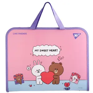 Rāvējslēdzēja portfelis YES Line Friends Choco and Cony FC ar auduma rokturiem