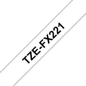 Brother TZe-FX221 elastīga laminēta lente, 9 mm x 8 m, melna uz balta