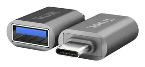 Trust 26221 USB Graphics Adapter, USB Type-A to USB Type-C, Silver