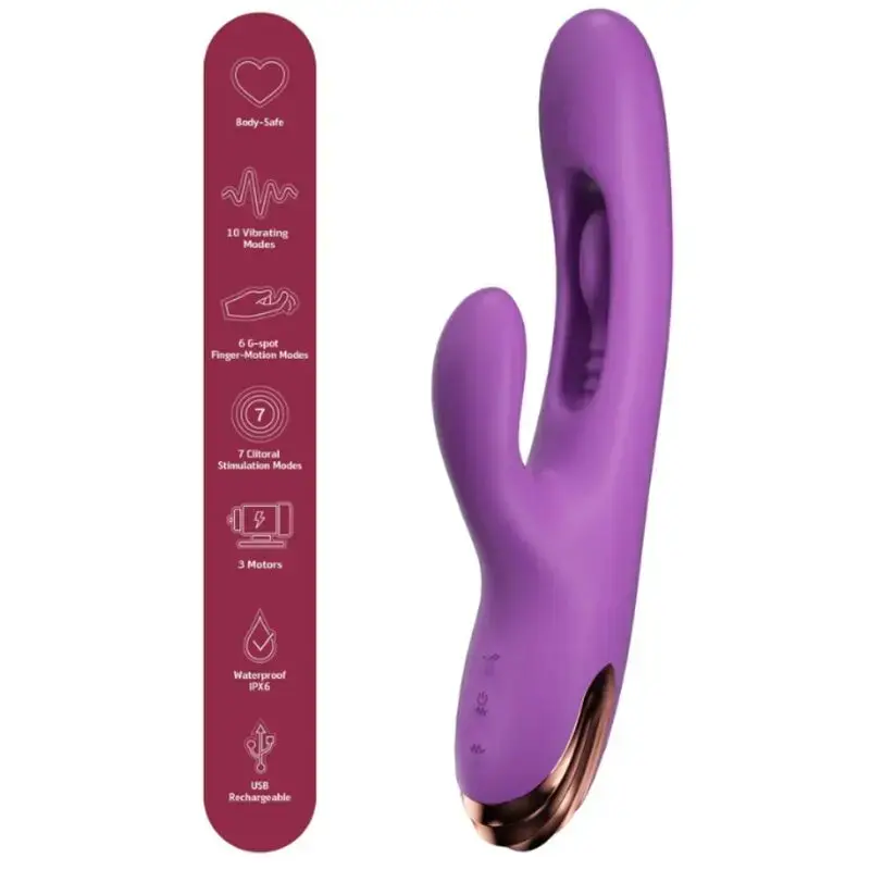 Вибратор для точки G She.E.O Rabbit с Finger Motion - Фиолетовый Photo 2