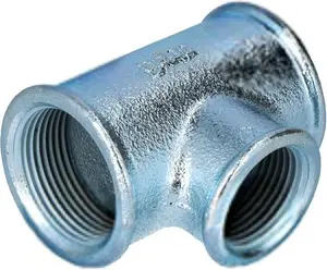 GEBO 130-29V Galvanized Reducing Tee 1 1/4" x 1" x 1 1/4"