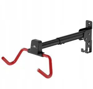 Maclean MC-172 Horizontal Wall-Mounted Bicycle Rack, Steel, 30kg Load Capacity, Adjustable Angle