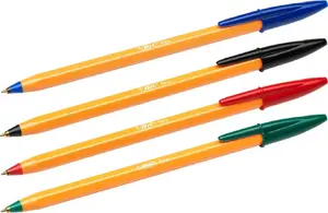 BIC Orange Ballpoint Pen, Green Ink
