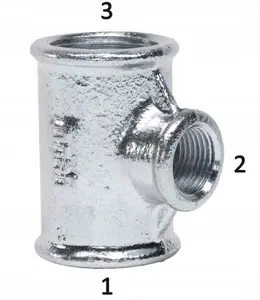 Gebo 130-38V Galvanized Reducing Tee 2" x 1 1/2" x 2"