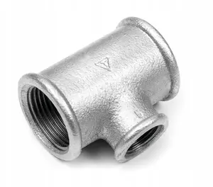 Gebo 130-33V Reducing Tee, Female Thread 1 1/2" x 1 1/4" x 1 1/2", Galvanized Steel