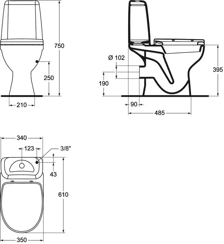 IDEAL STANDA Vidima Korona W908001 Floor-Standing Toilet Photo 3
