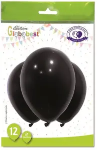 Balloon, black, D25 vnt 12 pcs