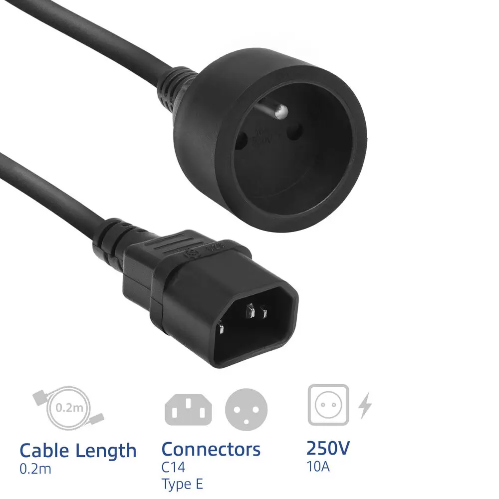 ACT Power Cord C14 to Type E Female Photo 2