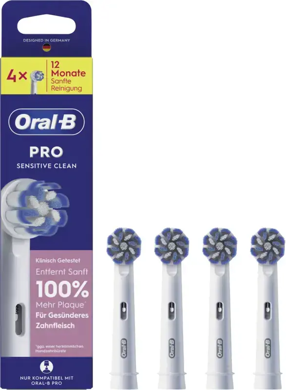 Braun Oral-B Pro Sensitive Clean Toothbrush Heads 4-Pack Photo 2