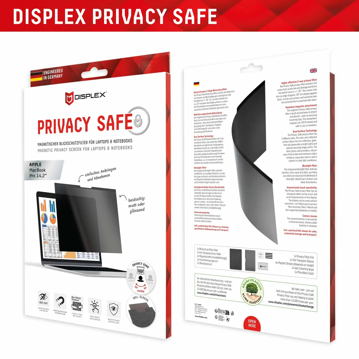 Фильтр конфиденциальности Displex PRIVACY SAFE для MacBook Pro 14.2 Photo 8
