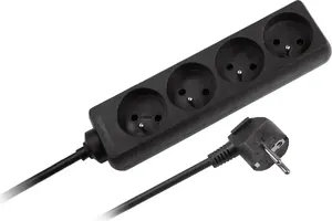 Rebel Przedłużacz sieciowy Rebel  czarny 4 gniazda bez przełącznika, kabel 5m (3x1,5mm)