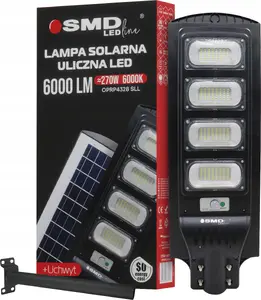 UN LAMPA LED ULICZNA SOLARNA 270W 6000K + UCHWYT