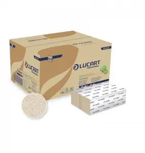 Бумажные полотенца Lucart T3 Natural, Z-сложение, 2 слоя, из переработанной бумаги, 24x22.5 см