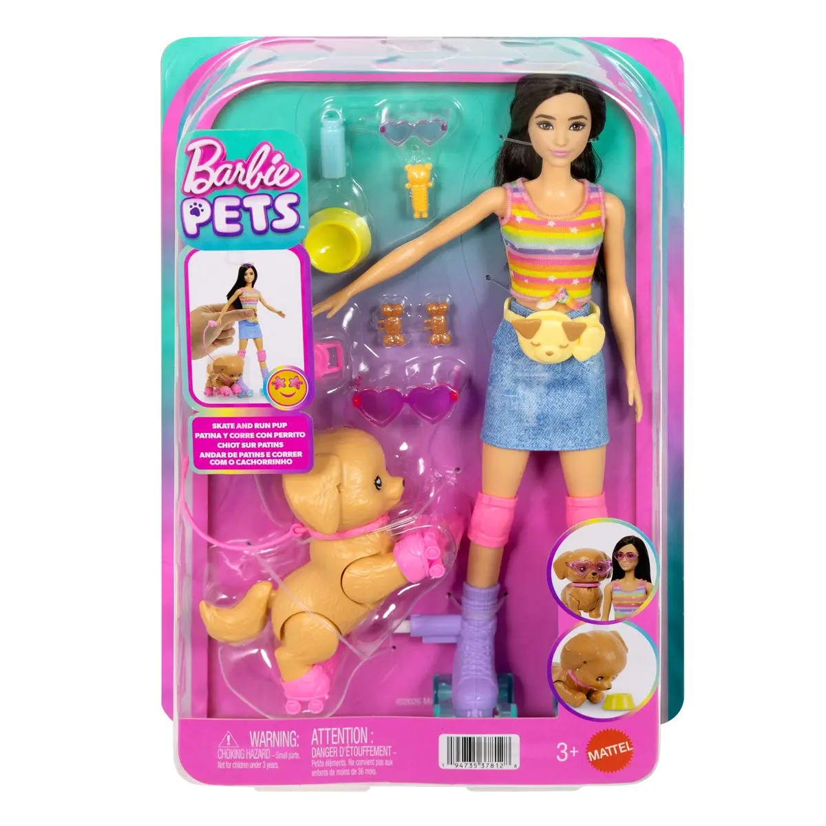 Mattel Barbie Pets Skate and Run Brunette Doll Photo 6